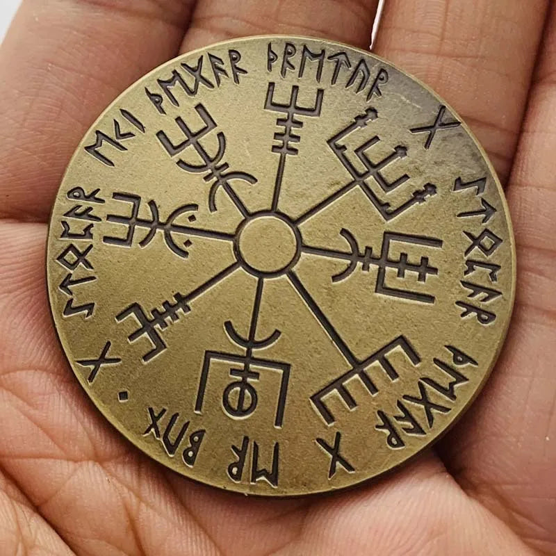 Vegvísir Viking Souvenirs COIN Gifts Lucky Coin Collectible Commemorative Coins Home Decorations