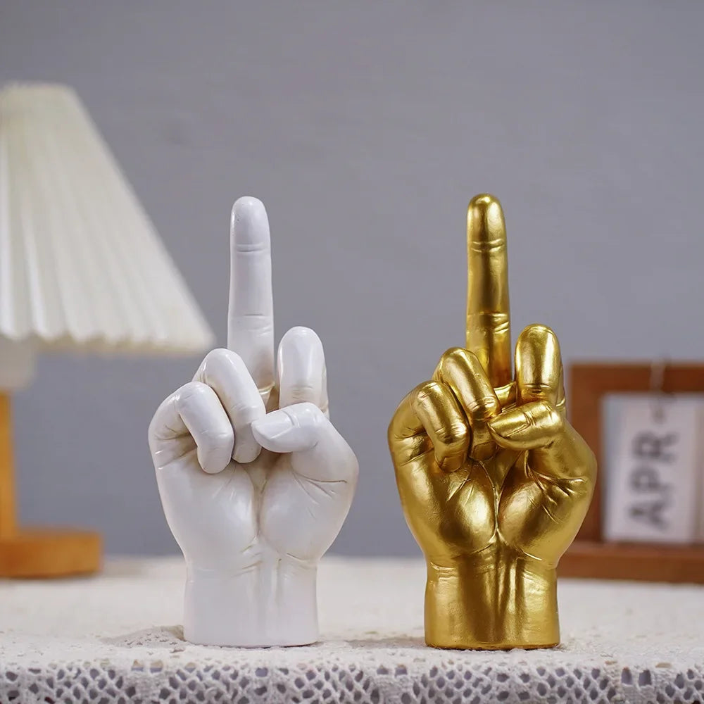 Home Decoration Desktop Living Room Entrances Trendy Play Resin Crafts Cute Middle Finger Ins Style Room Decor Hip Hop