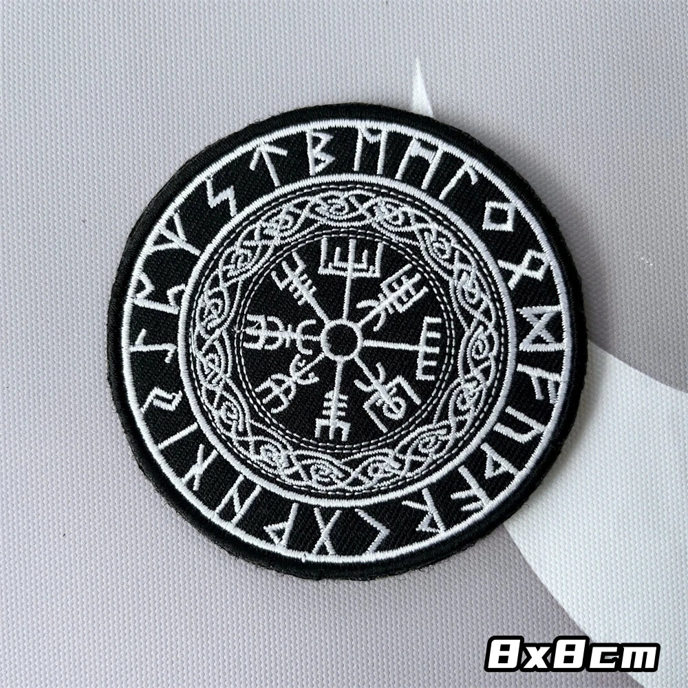 Viking Symbol Tree of Life Axe Embroidered Patches Tactical Morale Badge Backpack Hook and Loop Sticker