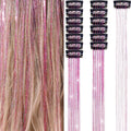 Fashion Highlights Clip Clip in Hair Extensions Colored Shiny Hair Tinsel Fairy Hair Synthetic Hair Highlights Girls