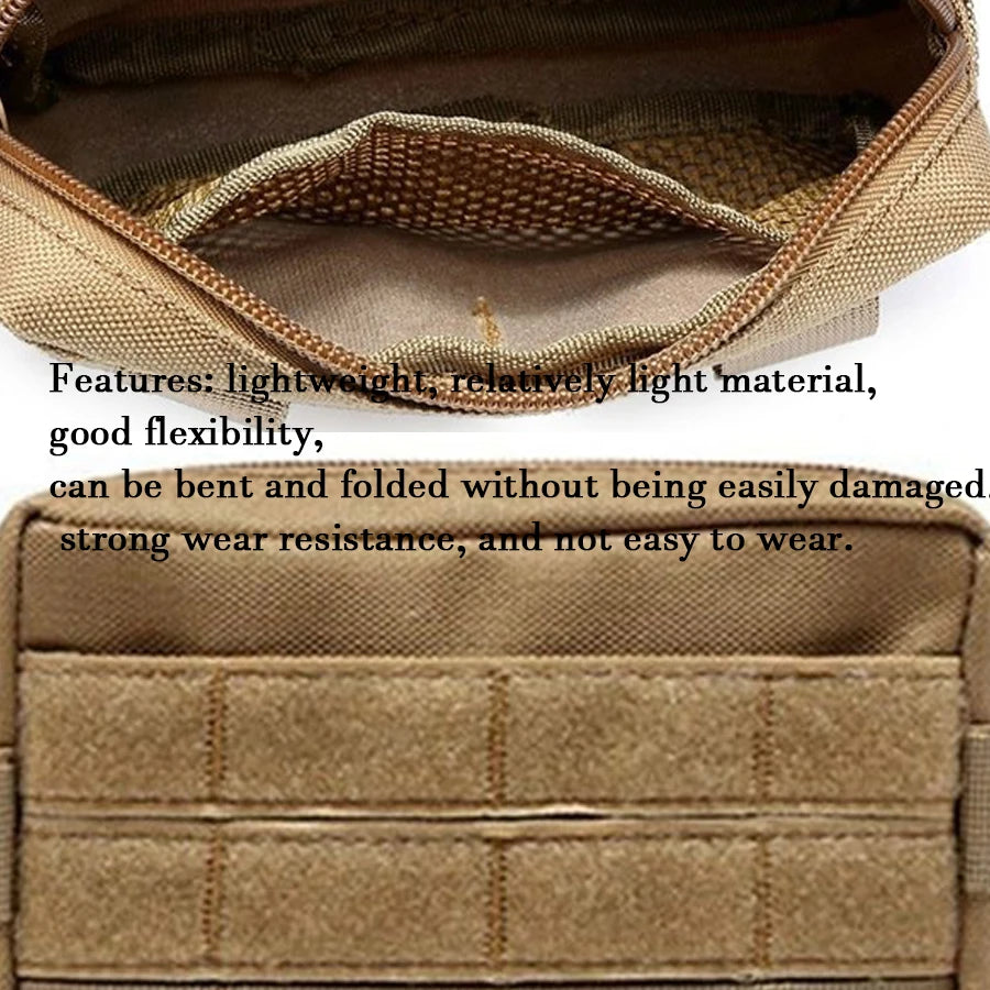 Multi functional accessory miscellaneous bag storage bag can be hung on top of outdoor vest, outdoor backpack belt