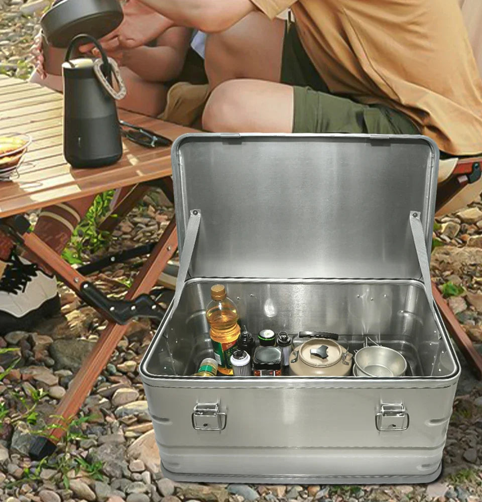 30-80L Camping Picnic Travel Aluminum Alloy Large Capacity Box Accessories Storage Bag Hiking Accessories Outdoor Storage