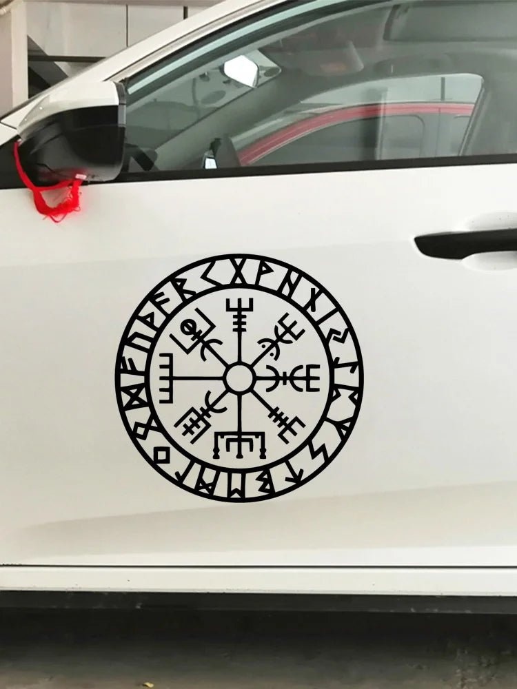 15cm Cartoon Viking Rune Fun Personality Car Window Body Cover Scratches Stickers Stylish, Cute, Exterior Parts PVC Accessories