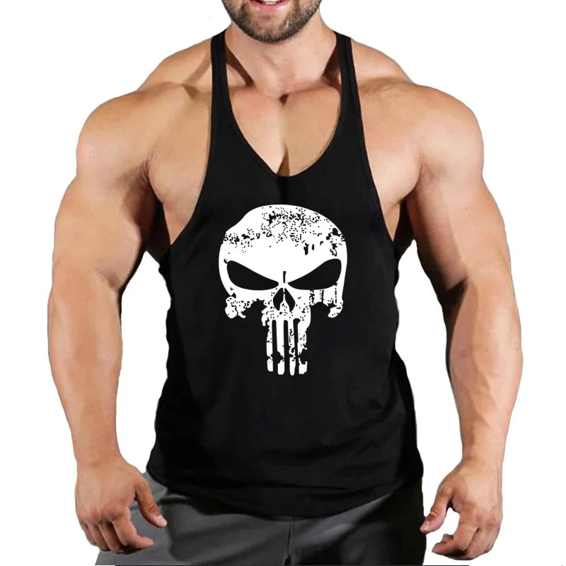 Spider Print Fitness Tank Top Fitness Shirt Muscle Men's Single Tank Top Men's Sleeveless Sweatshirt Men's Tops Fitness Clothing