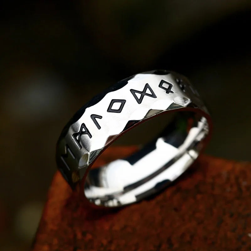 Fashion Nordic Viking Rune Ring for Men Women Simple Amulet 316L Stainless Steel Vintage Viking Rings Jewelry Gift Wholesale