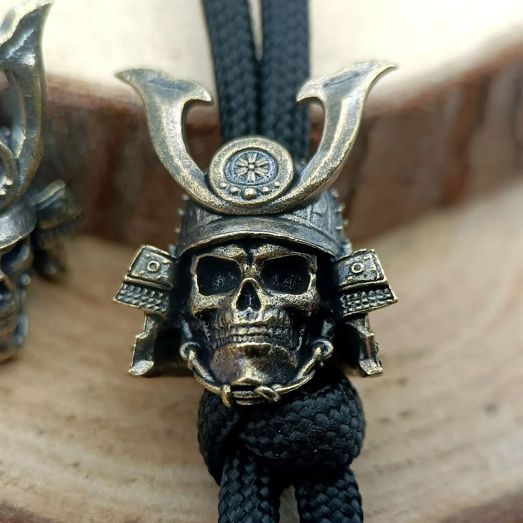 1pc Outdoors Tool Brass Skeleton Helmet Warrior Knife Beads Lanyard Pendant Backpack Bracelet Necklace Keychain DIY Accessories