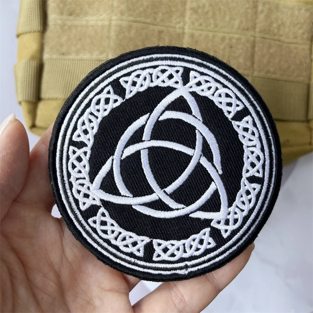 Viking Symbol Tree of Life Axe Embroidered Patches Tactical Morale Badge Backpack Hook and Loop Sticker
