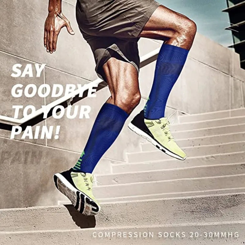 Unisex Compression Socks 30 Mmhg Sport Socks Soccer Football Socks Arrow Pattern Thigh Tube Socks Outdoor Running Fitness Socks