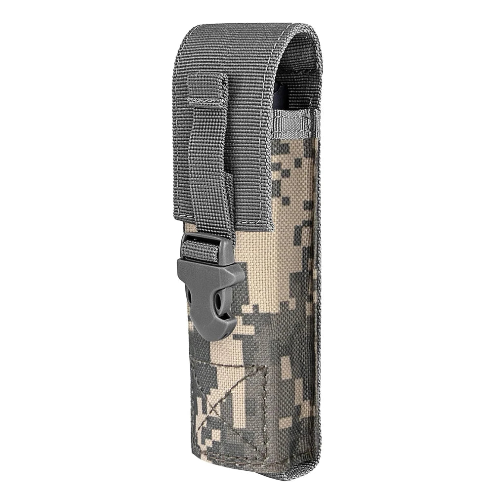 Tactical Flashlight Pouch Holster Molle Torch Holder Carry Case EDC Tool Waist Bag Outdoor Sport Camping Hunting Accessories