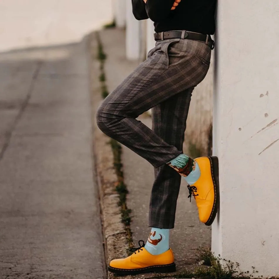 Funny men's and women's socks, cartoons, animals, fruits, beer, patterns, jacquard socks, hip hop skateboard socks