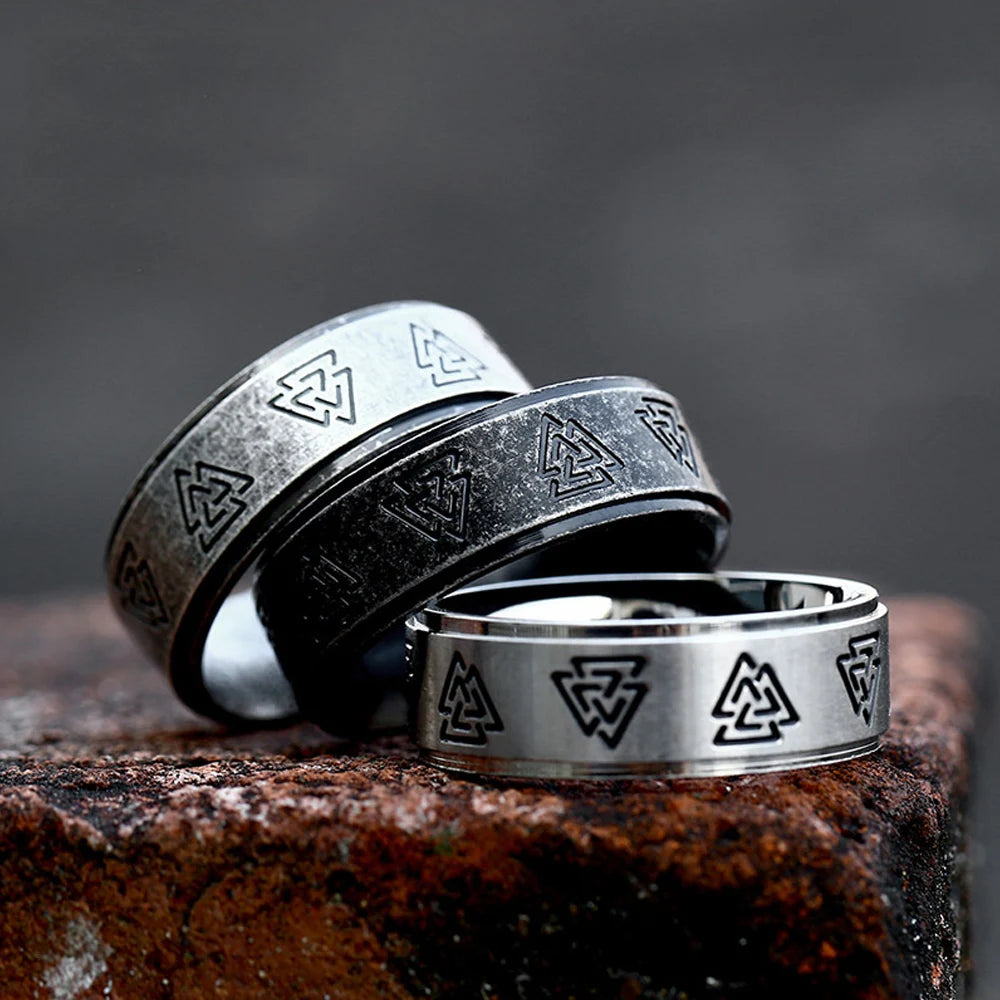 Fashion Nordic Viking Rune Ring for Men Women Simple Amulet 316L Stainless Steel Vintage Viking Rings Jewelry Gift Wholesale