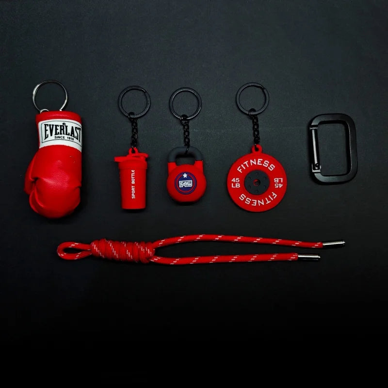 New Fitness Keychain Gym Lovers Fitness Enthusiast Gift Barbell Dumbbell Keychain Fitness Bag backpack Charms