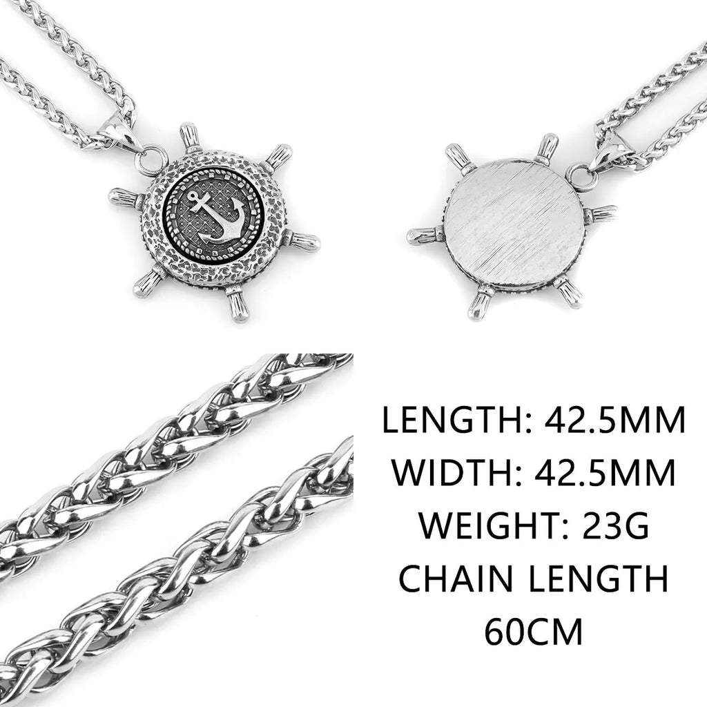 Vikings Odin Rune Necklace Various Men's Nordic Vegvisir Valknut Amulet Pendant Stainless Steel Punk Fashion Jewelry Wholesale