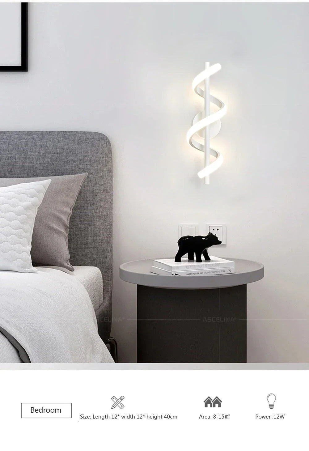 Modern LED Wall Lamp White Warm Light For Living Room Corridor Bedroom Bedside Staircase Home Indoor Lighting Fixtures