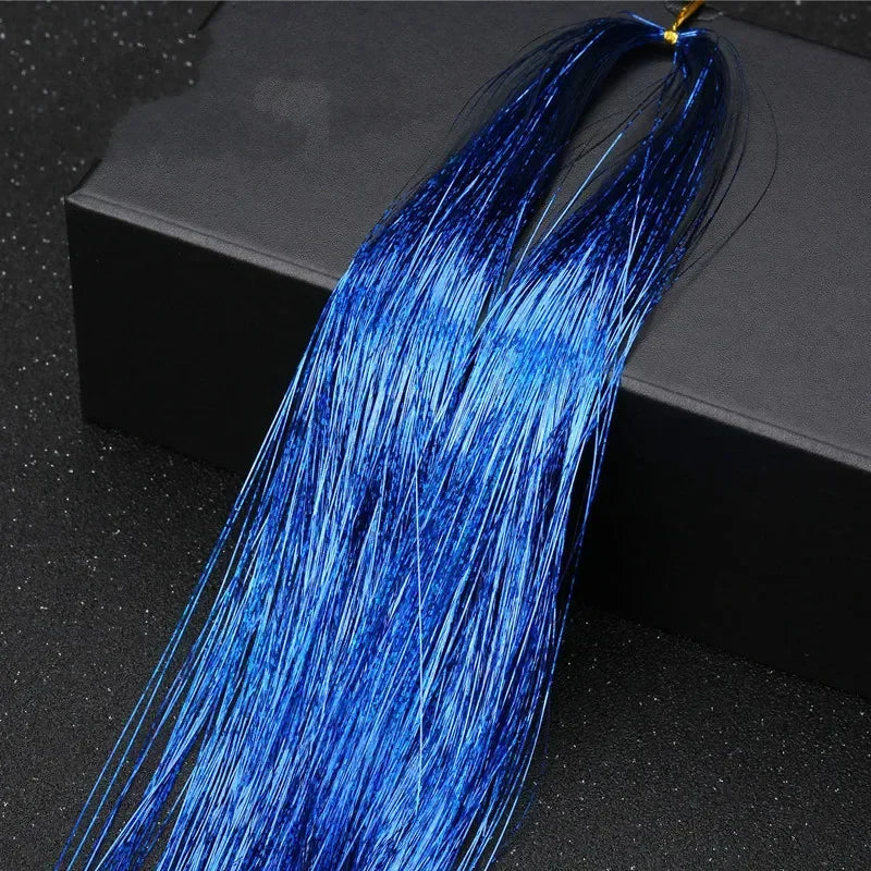 1 Pc Sparkle Tinsel Shiny Hair Tinsel Hair Extensions Dazzles Women Hippie for Braiding Headdress Hair Braiding Tools Long 100cm