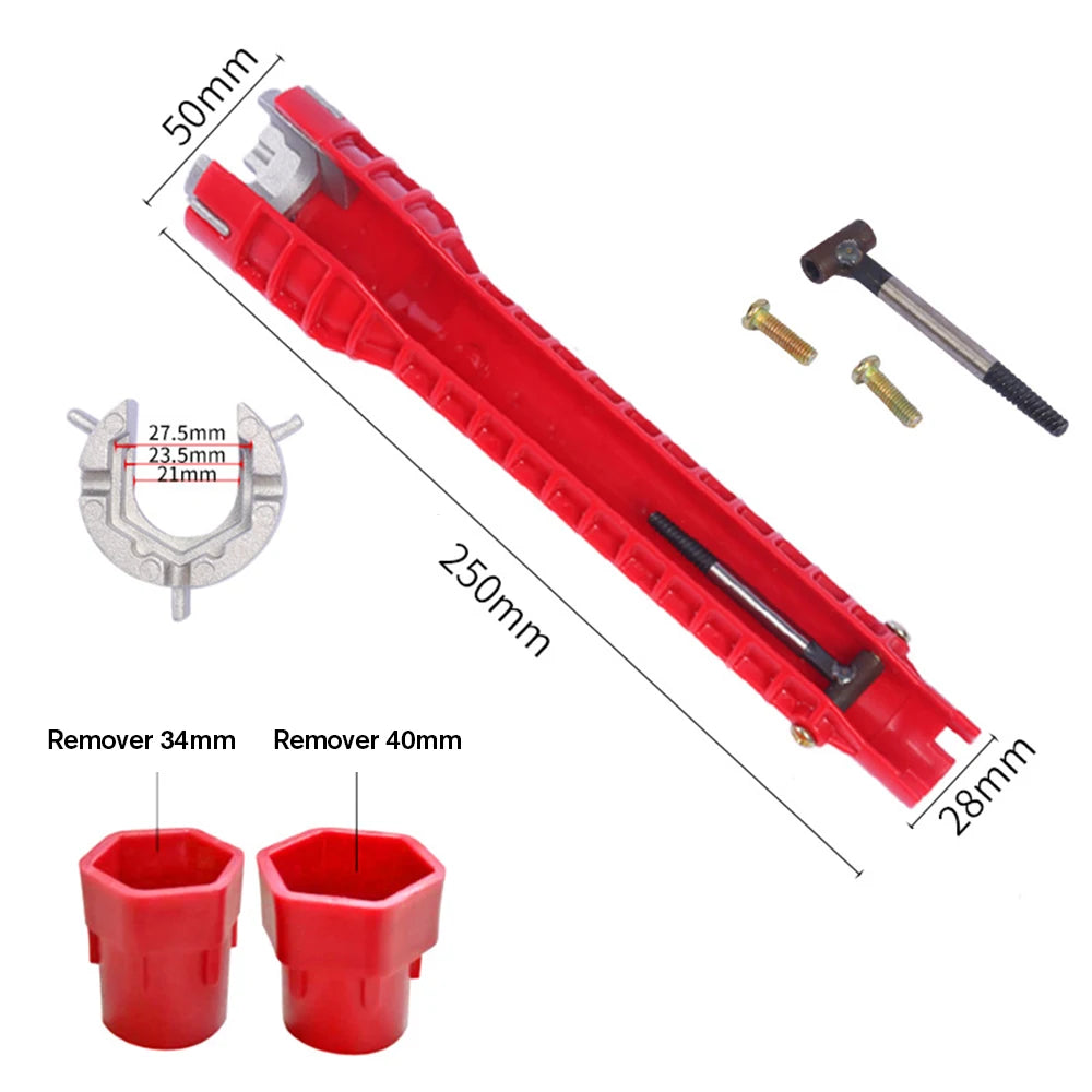 5/6/7/8 In 1 Multi-function Plumber Key Flume Sink Wrench Pipe Maintenance Household Plumbing Tool Sets for Bathroom Kitchen