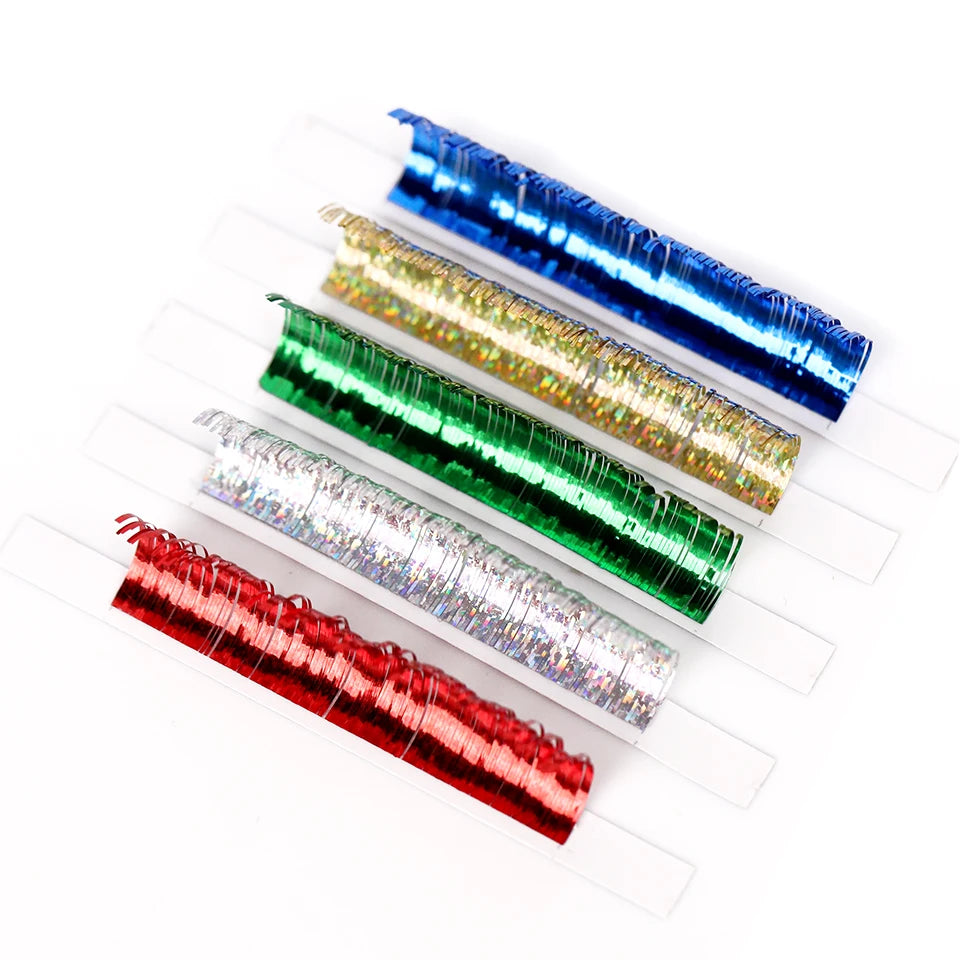 Colorful Shiny Individual Tinsel Eyelash Mix Color Holographic Tinsel False Lash Christmas Party Shimmery Makeup Lash Extensions
