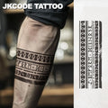 Viking Pattern Armband Tattoo - Waterproof Hand Tattoo for Men - Black Dark Armband Tattoo - Geometric Pattern Tattoo - Mysterious Pattern - Tattoo Hand Casual Cool Men's Hand Tattoo Long-Lasting Waterproof 3-5 Days