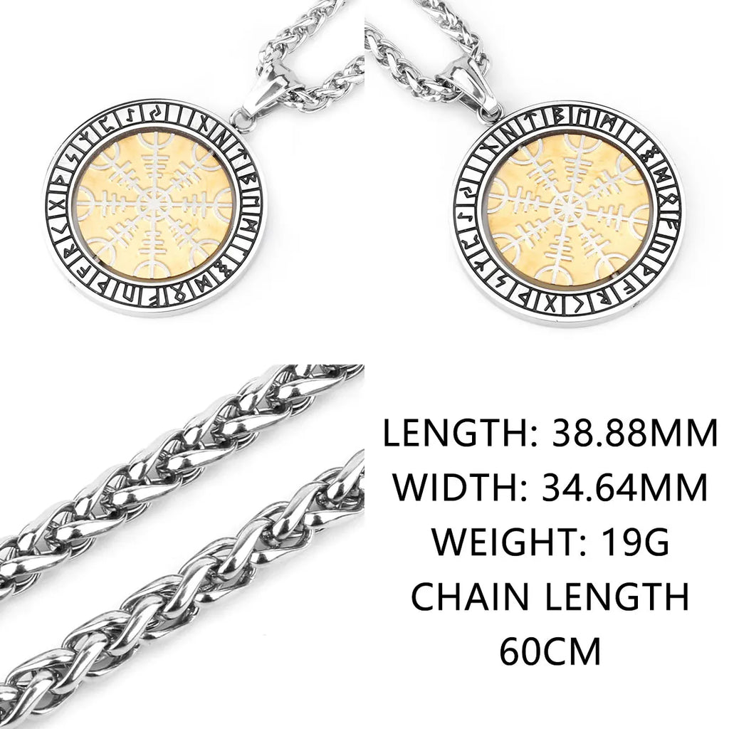 Vikings Odin Rune Necklace Various Men's Nordic Vegvisir Valknut Amulet Pendant Stainless Steel Punk Fashion Jewelry Wholesale