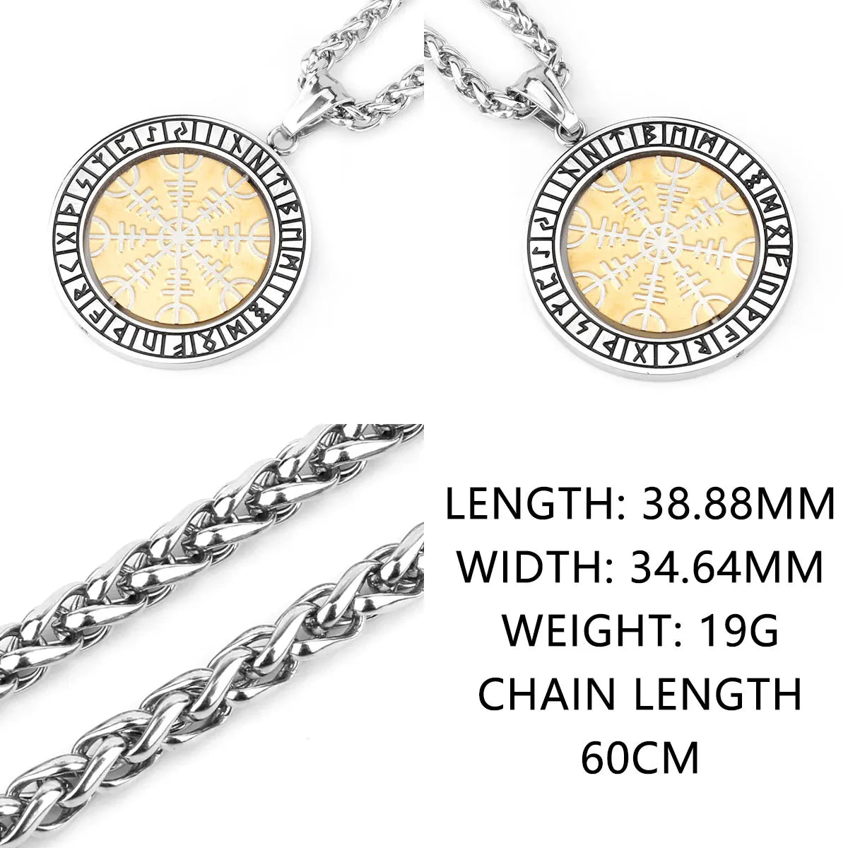 Vikings Odin Rune Necklace Various Men's Nordic Vegvisir Valknut Amulet Pendant Stainless Steel Punk Fashion Jewelry Wholesale
