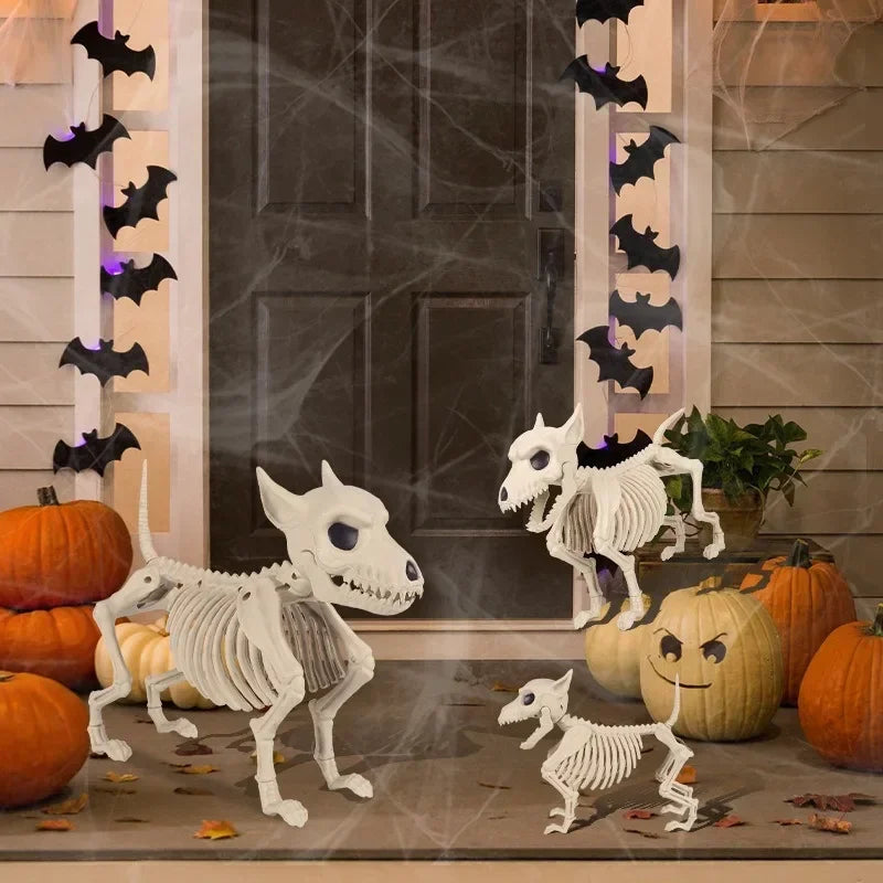 Halloween Decor Creative Home Ornament Animal Skeleton Little Wolf Skeleton Indoor Outdoor Garden Decoration