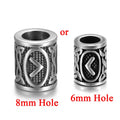 Stainless Steel Viking Rune Beads Hair Beard Lanyards Paracord Bead Jewelry Bracelet Components Jewellery Making DIY Accessories