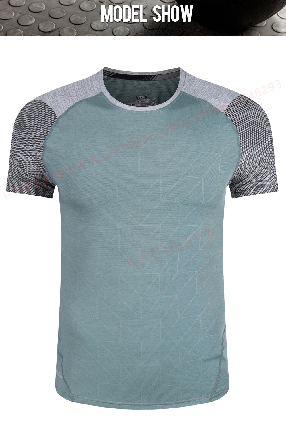 Mens Sport Tee Bodybuilding Gym Running Jogging Short Sleeves Fashion Patchwork Print Breathable Quick Drying Workout Shirts