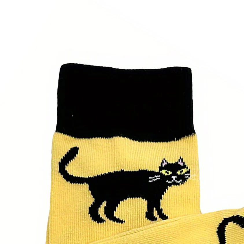 1pairs Sock Men's BLACK CAT  Happy Funny Personality Novelty Fashionable Funny Socks Gift Ideas for Novel