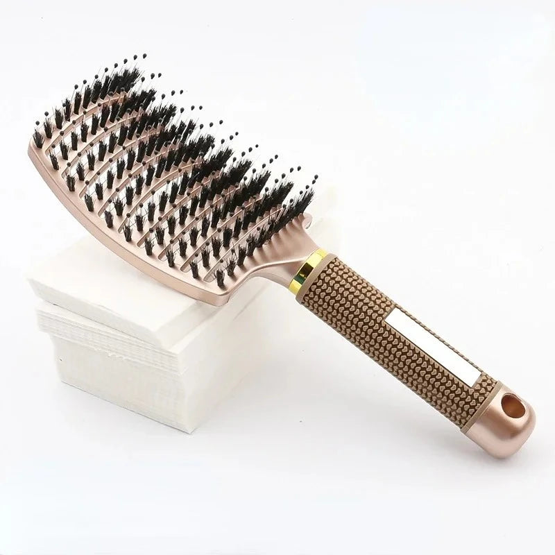 Hair Brush Scalp Massage Comb Hairbrush Bristle&Nylon Women Wet Curly Detangle Hair Brush for Salon Hairdressing Styling Tools