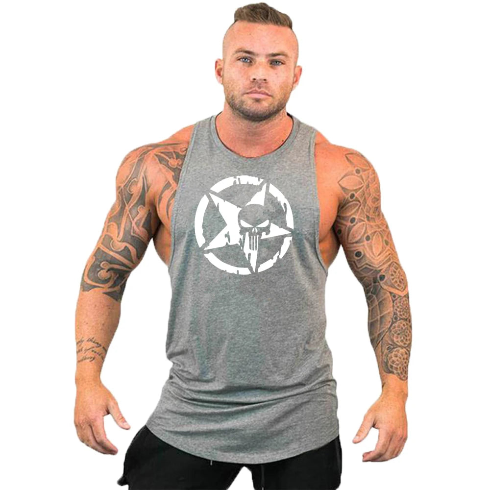 New fashion pure cotton sleeveless shirt vest men's fitness shirt men's undershirt bodybuilding exercise fitness vest fitness me