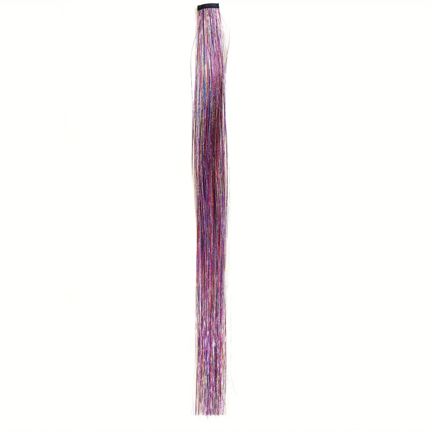 Clip In Hair Tinsel, Fairy Hair Tinsel Kit 22 Inches Glitter Colorful Clip On Tinsel Hair Extensions for Girls Hair Accessories