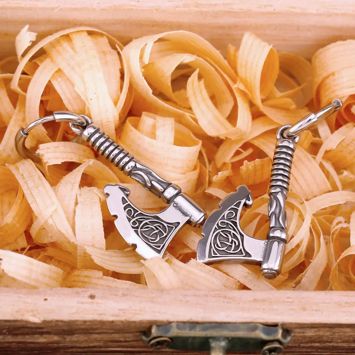 Vikings Jewelry Hip Hop Punk Viking Axe Drop Earrings Fashion Celtic Knot Rune Amulet Earrings Rock Biker Boys Stainless Steel