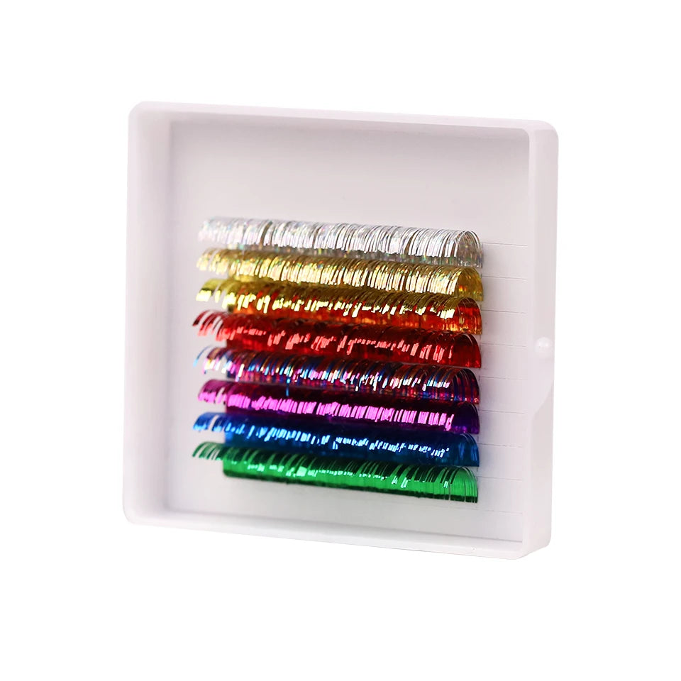 Colorful Shiny Individual Tinsel Eyelash Mix Color Holographic Tinsel False Lash Christmas Party Shimmery Makeup Lash Extensions