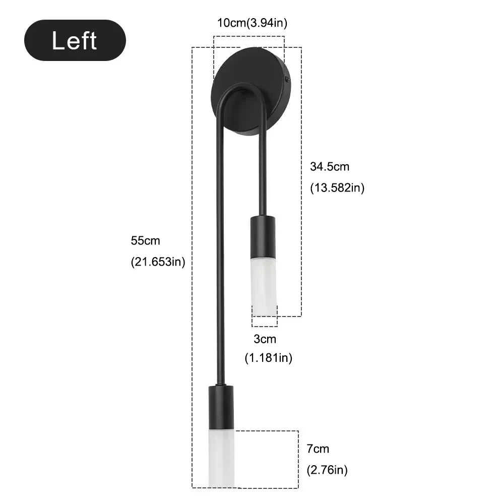 LED Golden Black Light Luxury Wall Lamp Living Room Nordic Modern Minimalist Creative Background Wall Corridor Bedroom Bedside