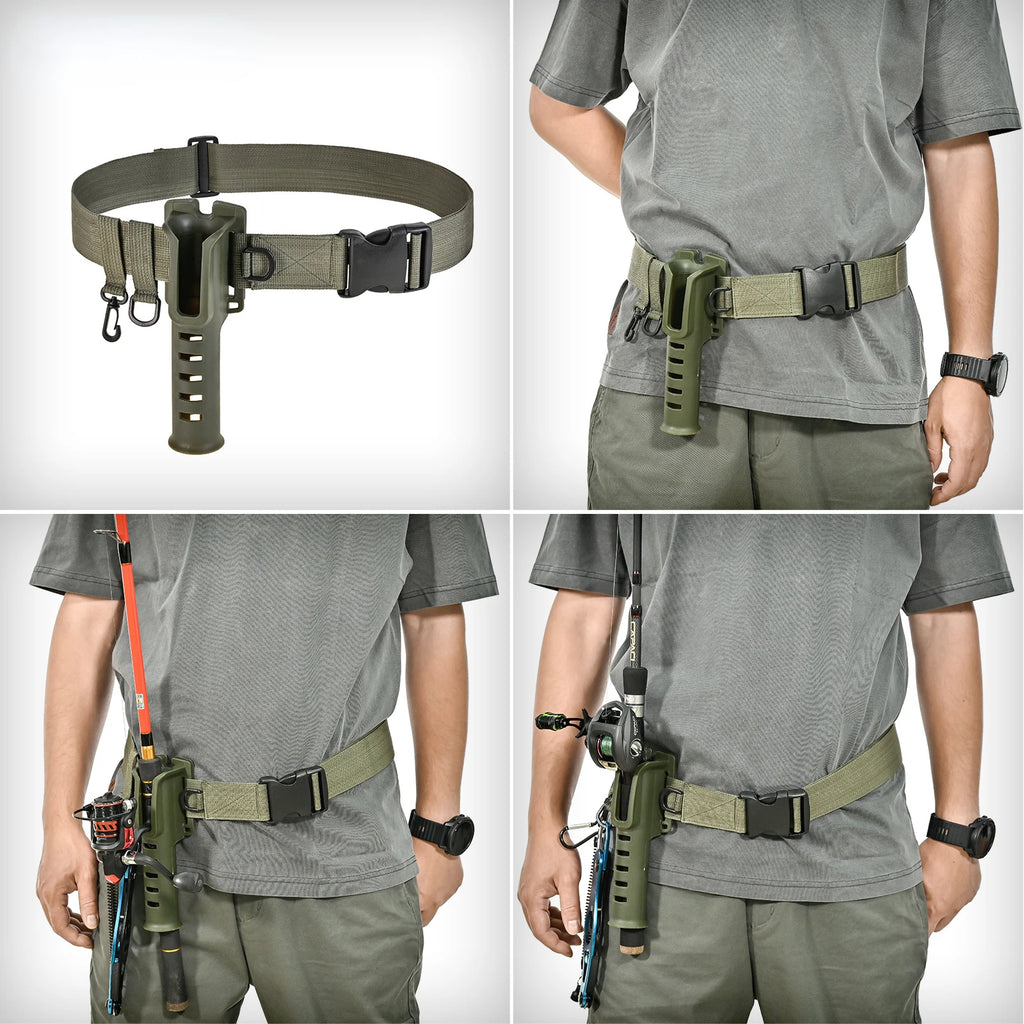 Portable rod holder fishing gear accessory with adjustable waist fishing rod insertion device fishing accessories tool outdoor