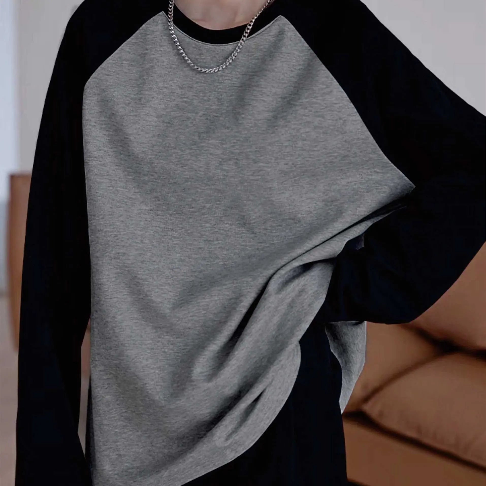 Women's Clothing Tops O-Neck Long Sleeve Thick Office Lady Commuter Autumn Winter Casual Printed All-match T-shirt