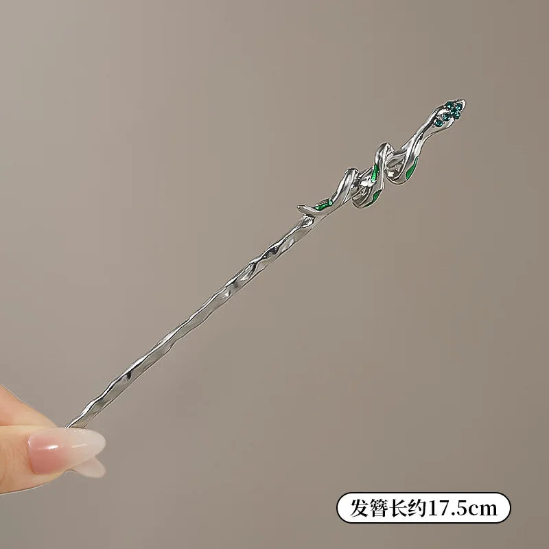 Elegant Flower Tassel Hairpin For Women Exquisite Neo-chinese Style Metal Hair Stick Girls Fashion Jewelry Hair Accessories