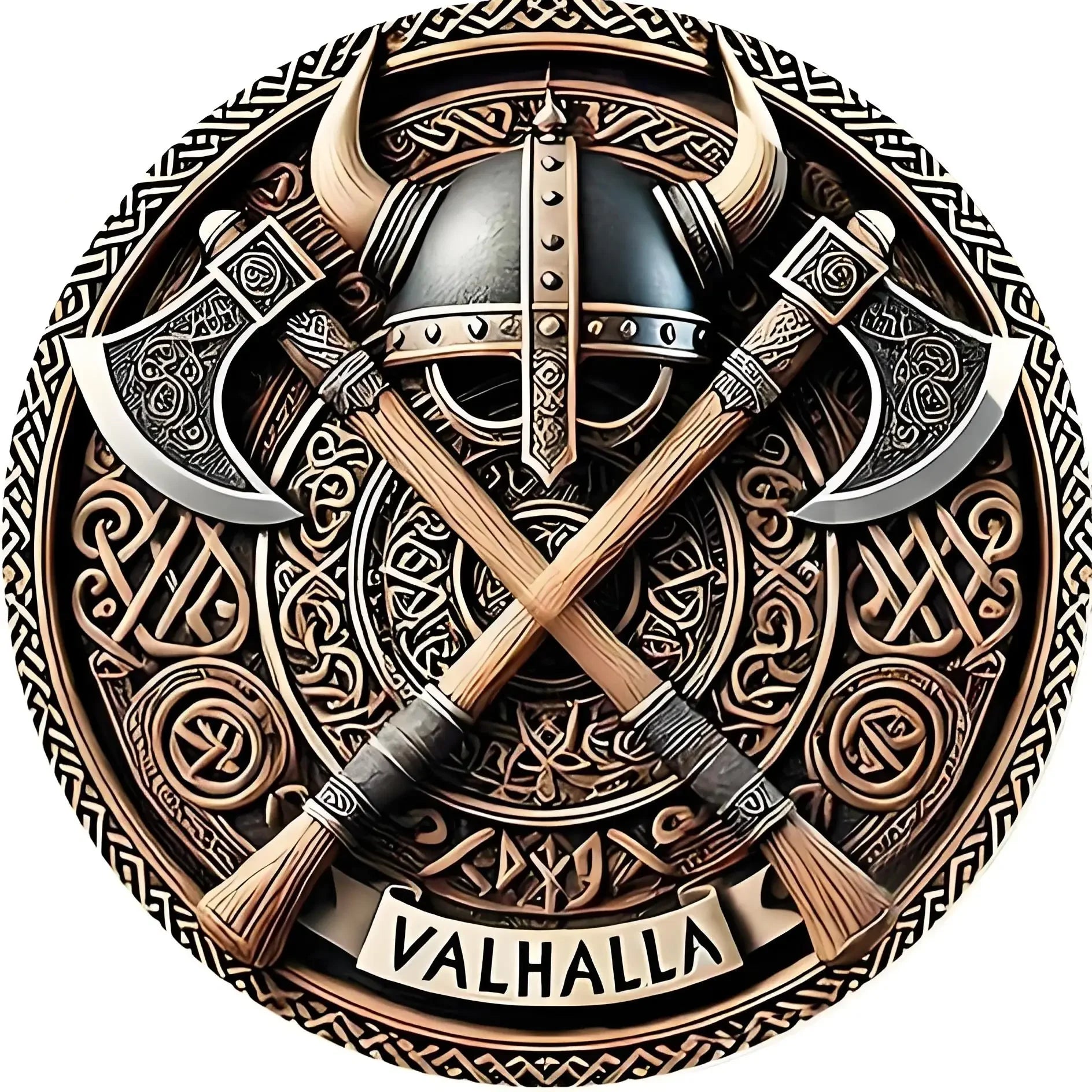 Viking Brand Aluminum Viking Axe Welcome Sign - Norse Design Wall Art Wall-Mounted Unique Home Decor Accent