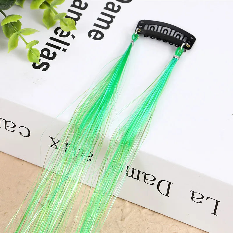 Hair Tinsel Glitter Braids High Temperature Fiber Bling Women's Tinsel Hair Strands In Braiders French Twist Hair Accessories