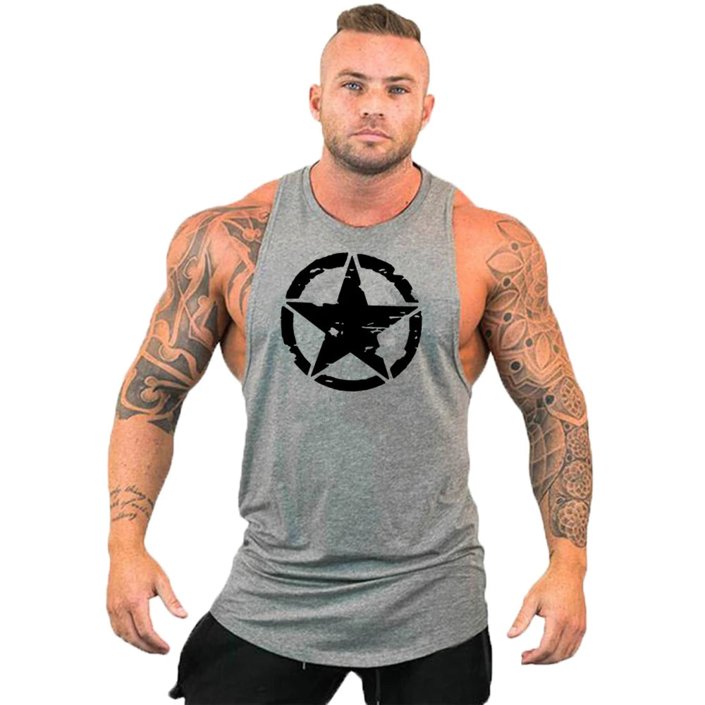New fashion pure cotton sleeveless shirt vest men's fitness shirt men's undershirt bodybuilding exercise fitness vest fitness me
