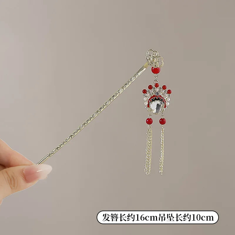 Elegant Flower Tassel Hairpin For Women Exquisite Neo-chinese Style Metal Hair Stick Girls Fashion Jewelry Hair Accessories