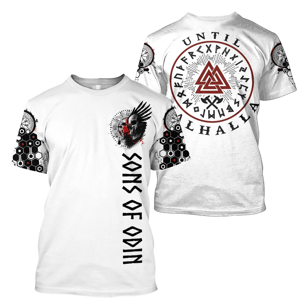 Summer 2022 Viking Mystic Ancient Symbol Charm with Men's Printed T-shirt O Neck Short Sleeve Oversized Loose Street Casual Top