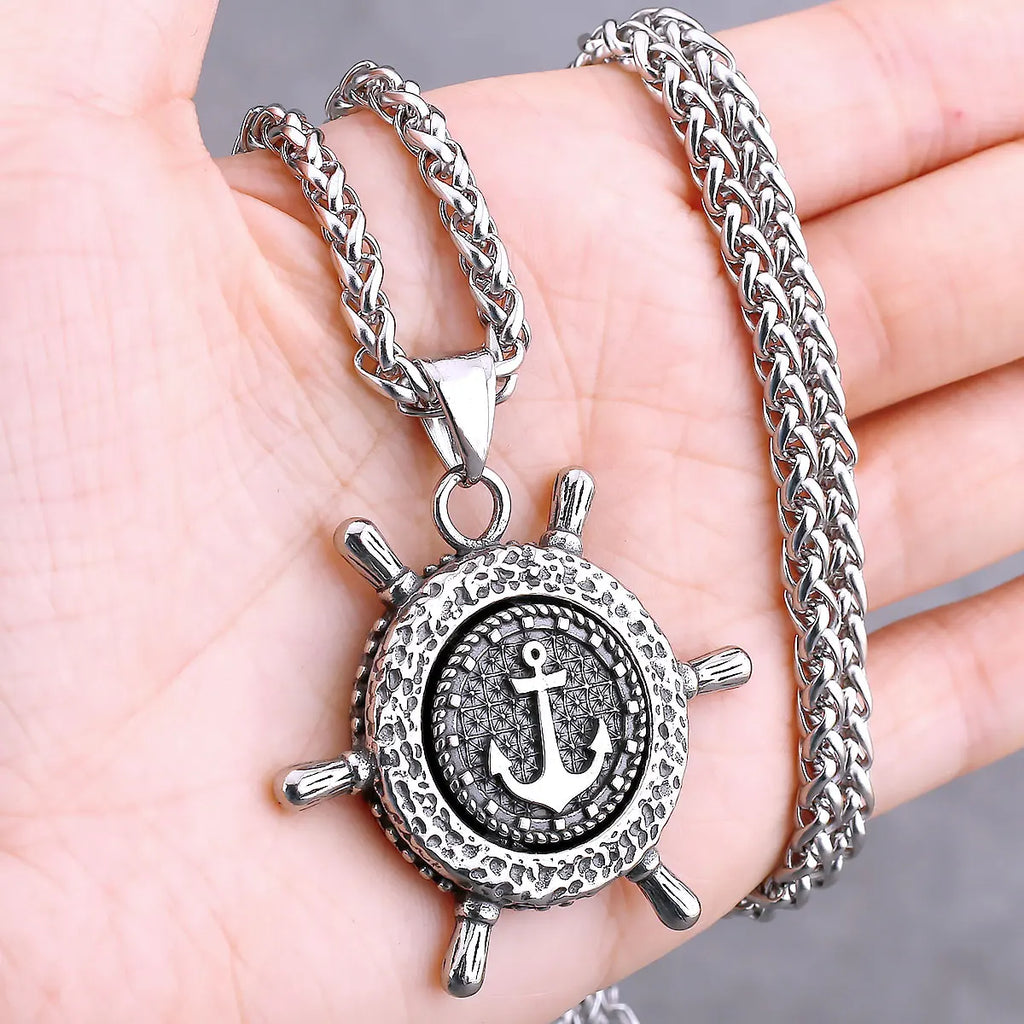 Vikings Odin Rune Necklace Various Men's Nordic Vegvisir Valknut Amulet Pendant Stainless Steel Punk Fashion Jewelry Wholesale
