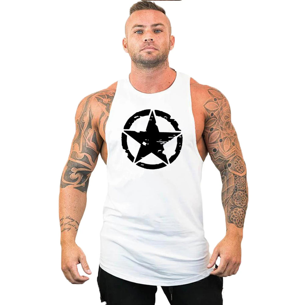 New fashion pure cotton sleeveless shirt vest men's fitness shirt men's undershirt bodybuilding exercise fitness vest fitness me
