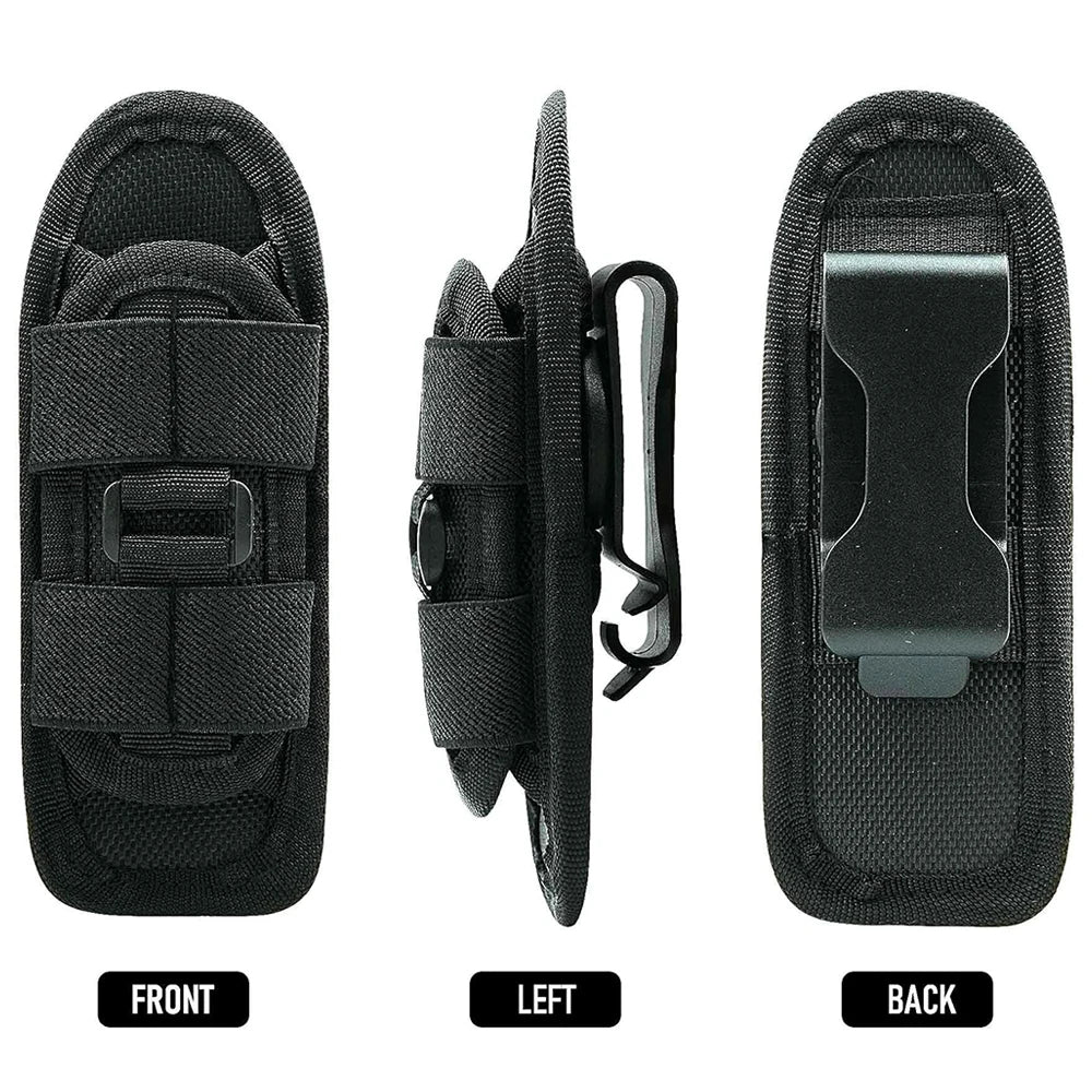 Tactical Flashlight Pouch Holster Molle Torch Holder Carry Case EDC Tool Waist Bag Outdoor Sport Camping Hunting Accessories