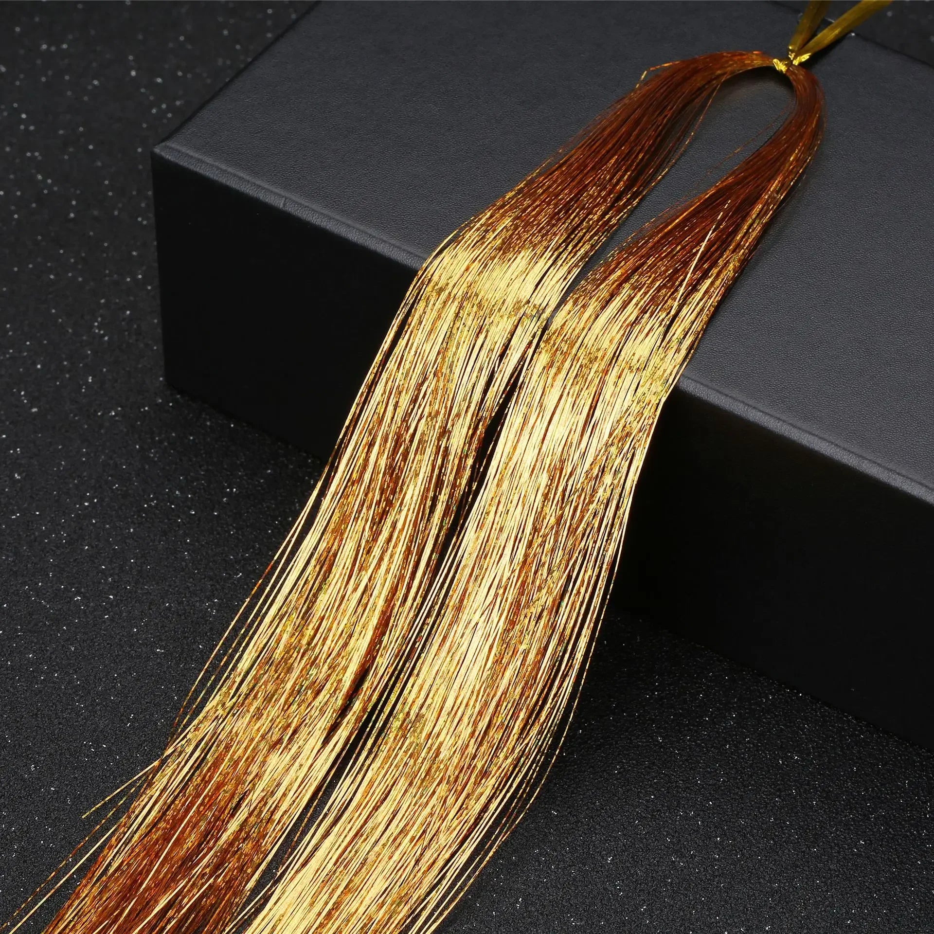 93cm Glitter Hair Tinsel Extension with BB Clips Laser Gold Silver Tinsel Hair Braided Girls Headwear Braiding Hair Decor Tools