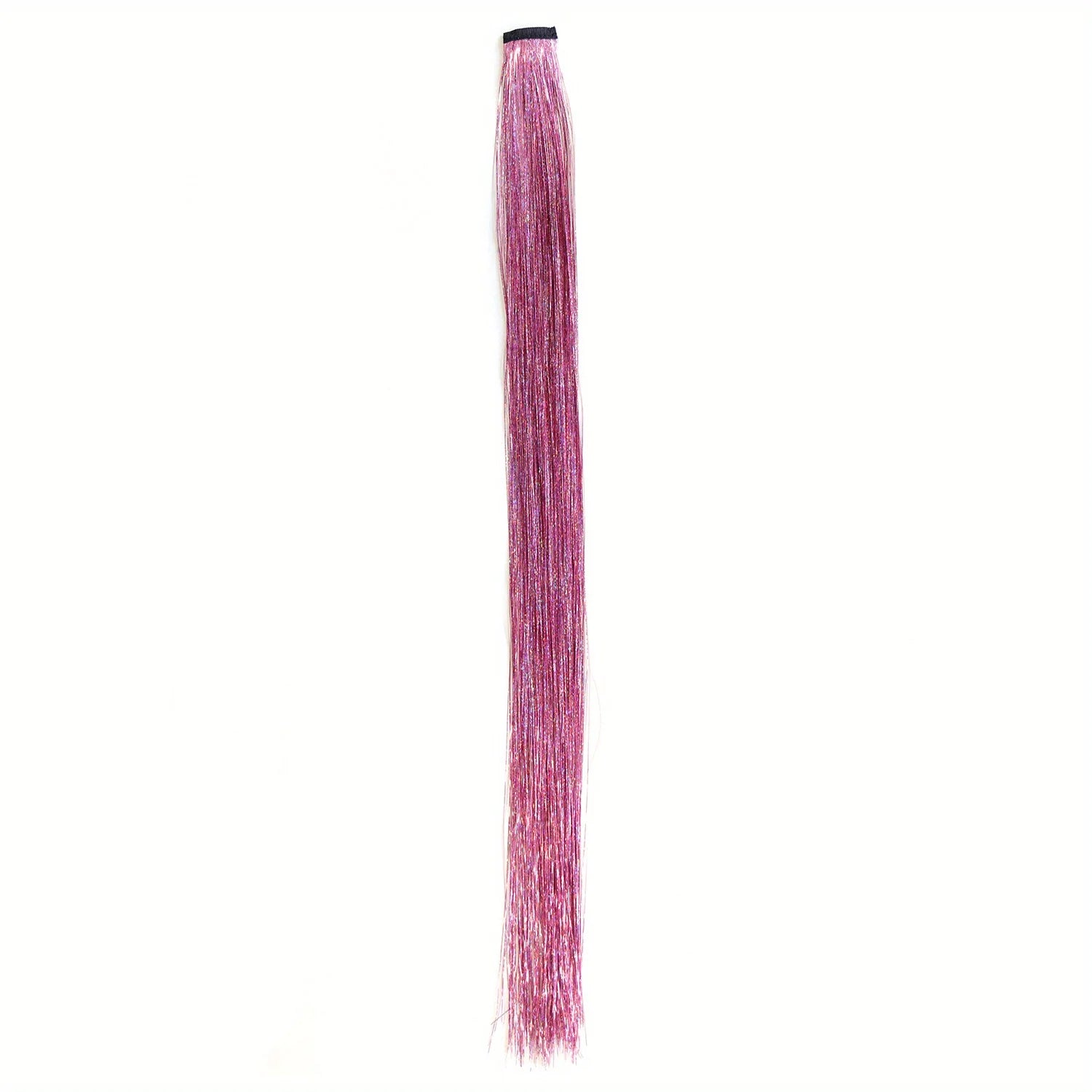 Clip In Hair Tinsel, Fairy Hair Tinsel Kit 22 Inches Glitter Colorful Clip On Tinsel Hair Extensions for Girls Hair Accessories