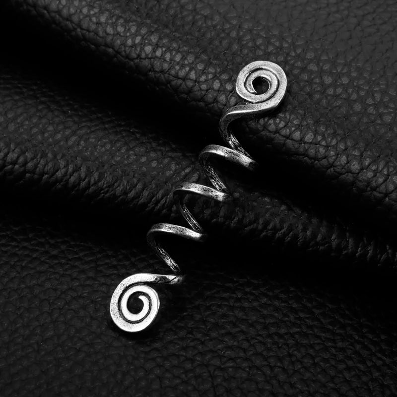 Viking Spiral Charms Beads for Hair Braids for Beard Hair Beads Jewelry Vintage Women Girl Hairpin Hair Clips Accessories-15