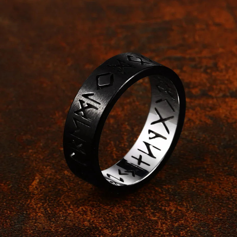 Fashion Nordic Viking Rune Ring for Men Women Simple Amulet 316L Stainless Steel Vintage Viking Rings Jewelry Gift Wholesale