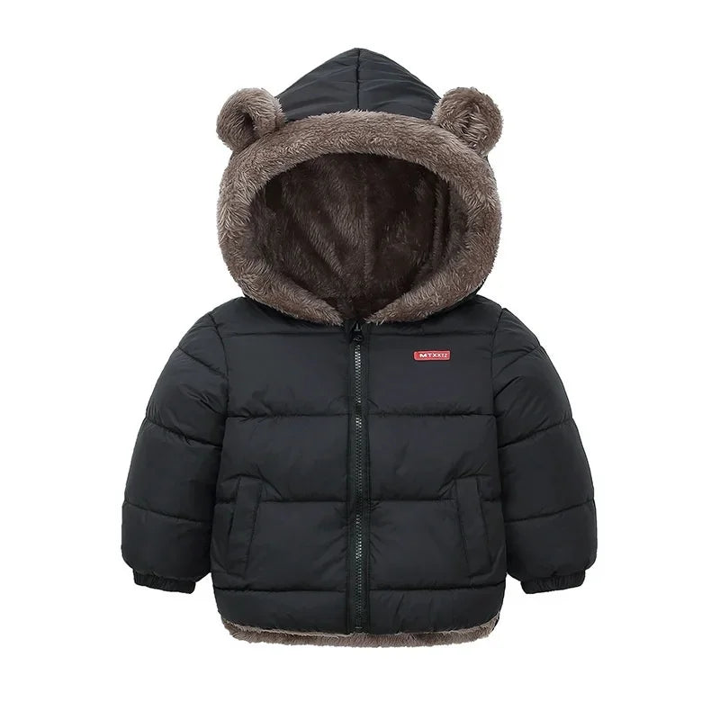 Children Winter Clothing Sets Baby Lamb Fleece Coats+Down Pants 2Pcs Boys Girls Thicken Warm Casual Hooded Clothing Outfits